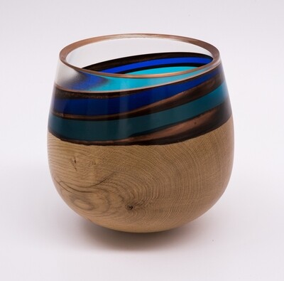 Oak and 2 blue resin