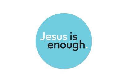Round Jesus is enough waterproof sticker