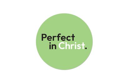 Green Perfect in Christ waterproof sticker