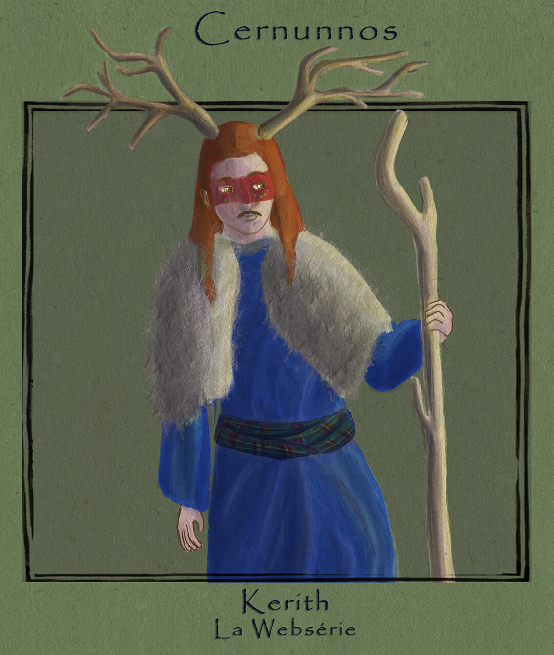 Carte CERNUNNOS (carte postale, décoration, marque-page) par Océane Azeau