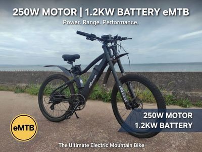 Custom Hand Built eMtb 250 watt rear hub motor (long Range Battery and Type Approval  Options Avalible)