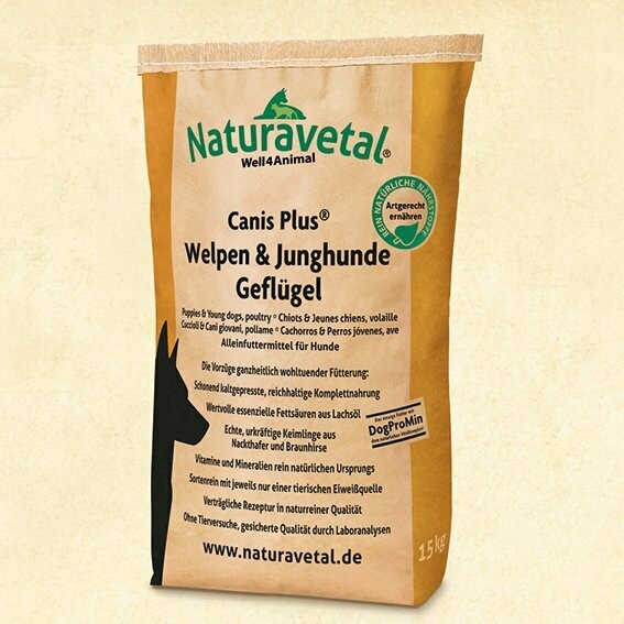 Naturavetal Canis Plus Welpen & Junghunde Geflügel - größere Pellets Naturavetal Canis Plus Welpen & Junghunde Geflügel - größere Pellets