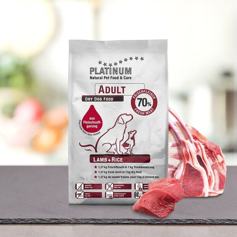 Platinum Hundefutter Adult Lamb+Rice 15 kg Lamm (6 EUR/kg) Platinum Hundefutter Adult Lamb+Rice 15 kg Lamm (6 EUR/kg)