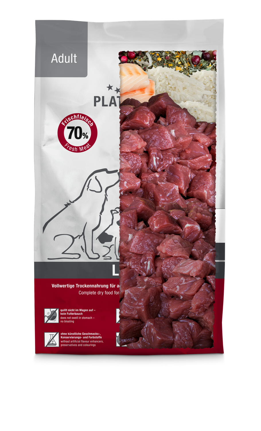 Platinum Hundefutter Adult Lamb Lamm 10 kg (7,20 EUR/kg)