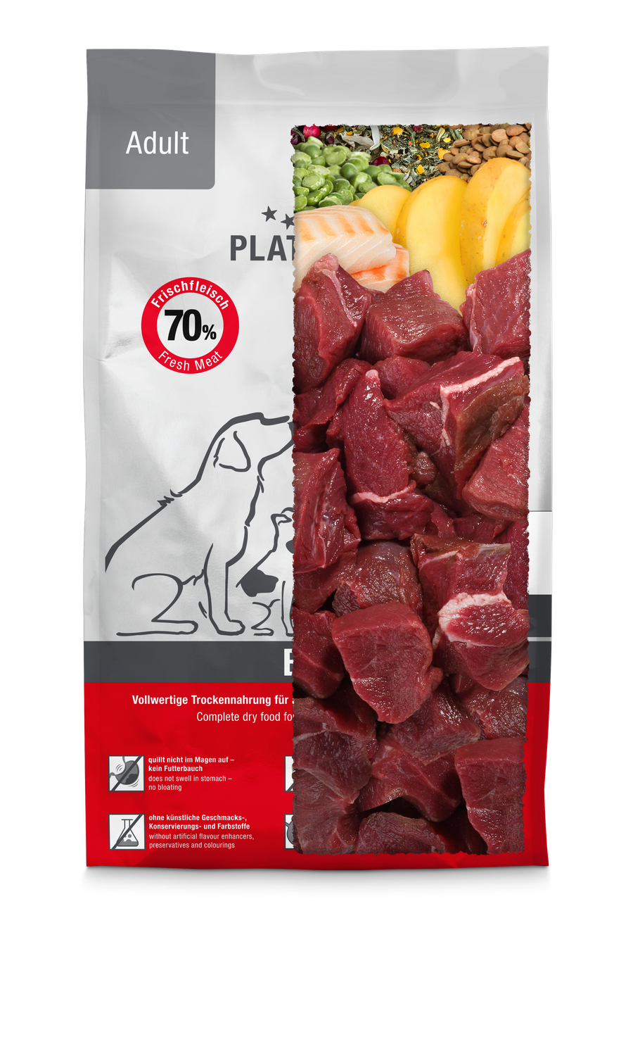 Platinum Hundefutter Adult BEEF 40 kg Rind (5,30 EUR/kg)