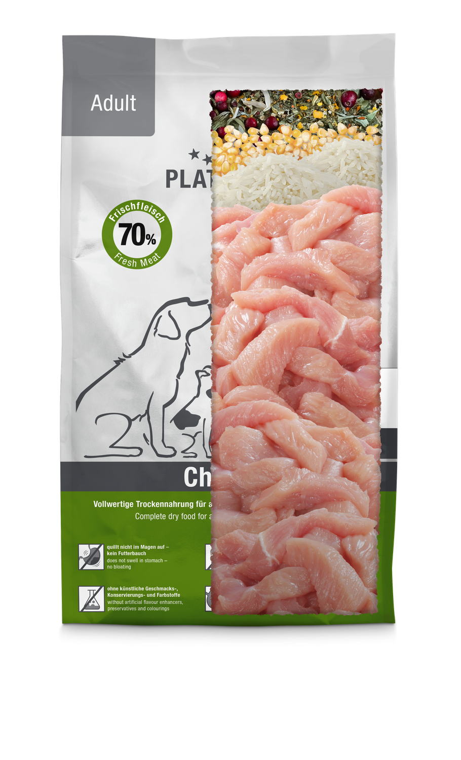 Platinum Hundefutter Adult Chicken Huhn 10 kg (5,90 EUR/kg)