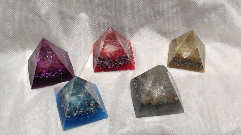 Extra Small Pyramid Orgonite- Crystals & Minerals/ Various Colors