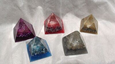 Extra Small Pyramid Orgonite- Crystals & Minerals/ Various Colors