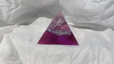 Medium Tetrahedron Orgonite- Purple/ Brazil Quartz Crystal/ Amethyst Crystals & Minerals