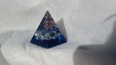 Small MerKaBa Orgonite- Blue/ Brazil Quartz Crystal, Aquamarine Stone & Minerals