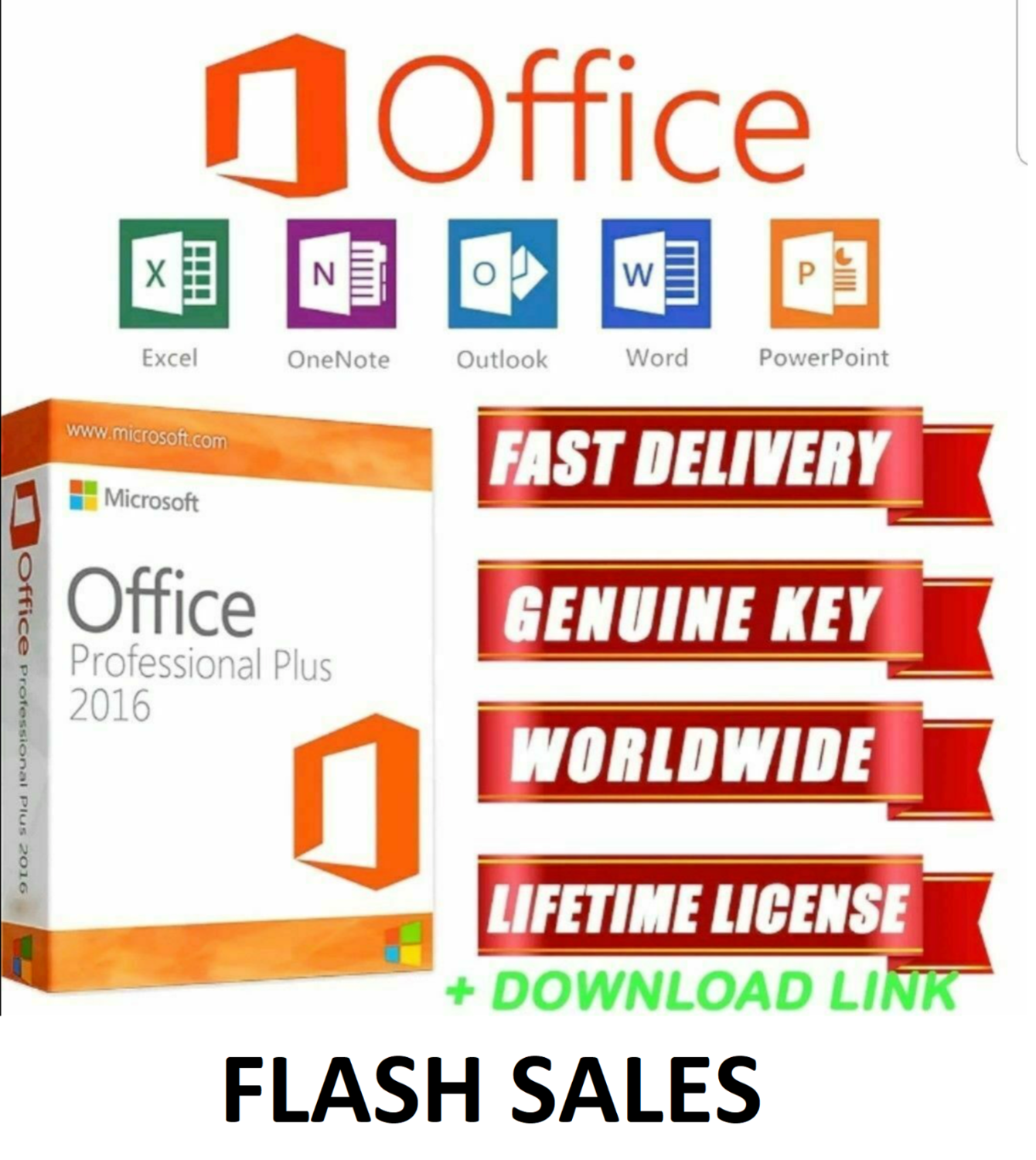 Microsoft Office Professional Plus 2016 32/64Bit License Key Lifetime Activation