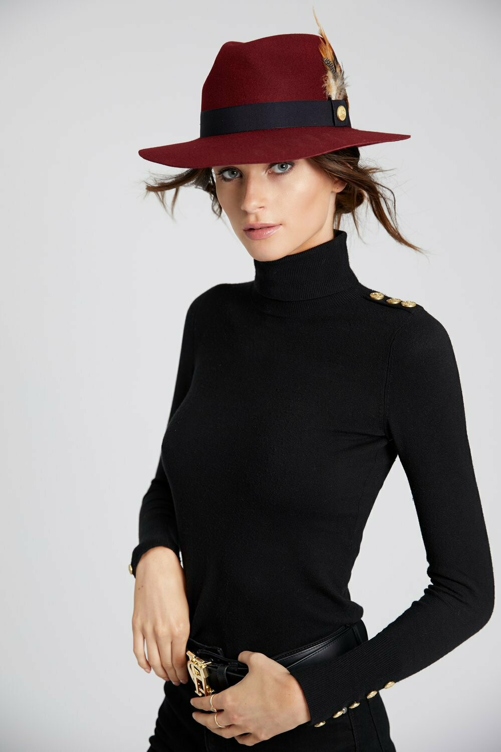 Burgundy Trilby Hat