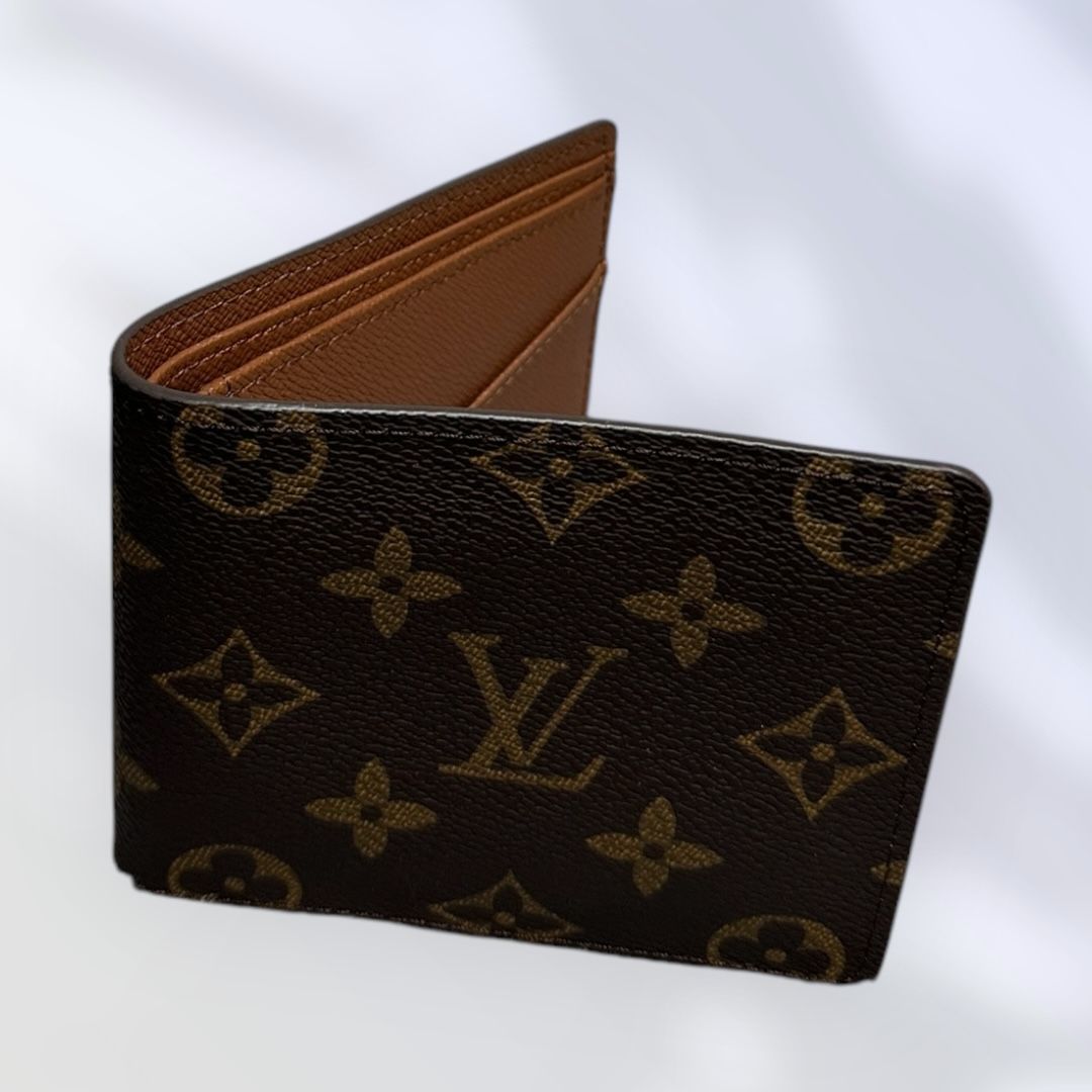 Louis Vuitton-Inspired Monogram Bi-Fold Wallet – Brown