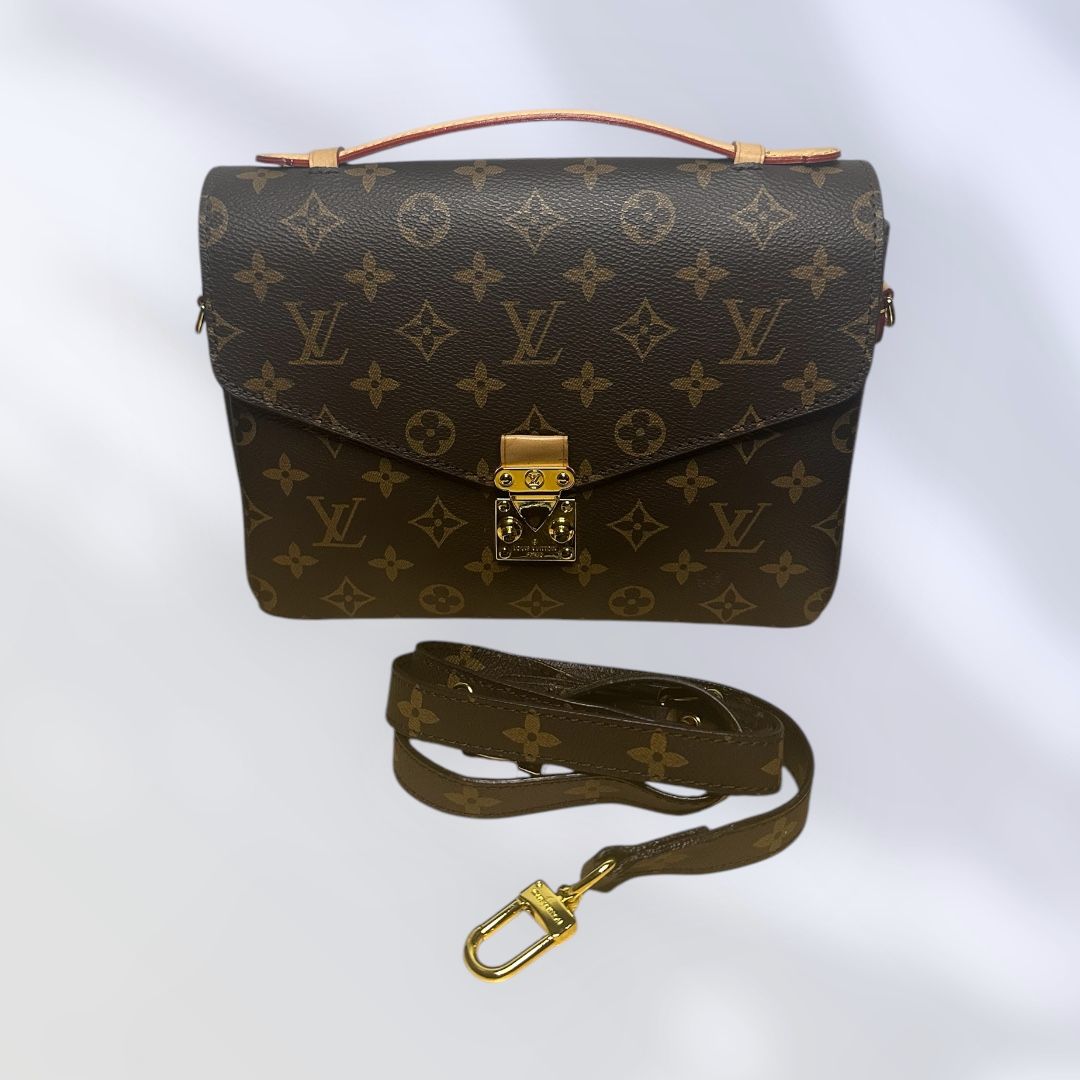Louis Vuitton-Inspired Monogram Pochette Métis Satchel – Classic Brown