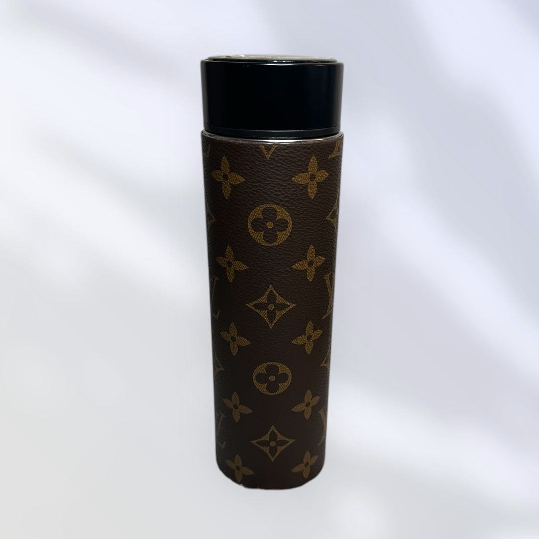 Louis Vuitton-Inspired Monogram Travel Tumbler – Deep Brown