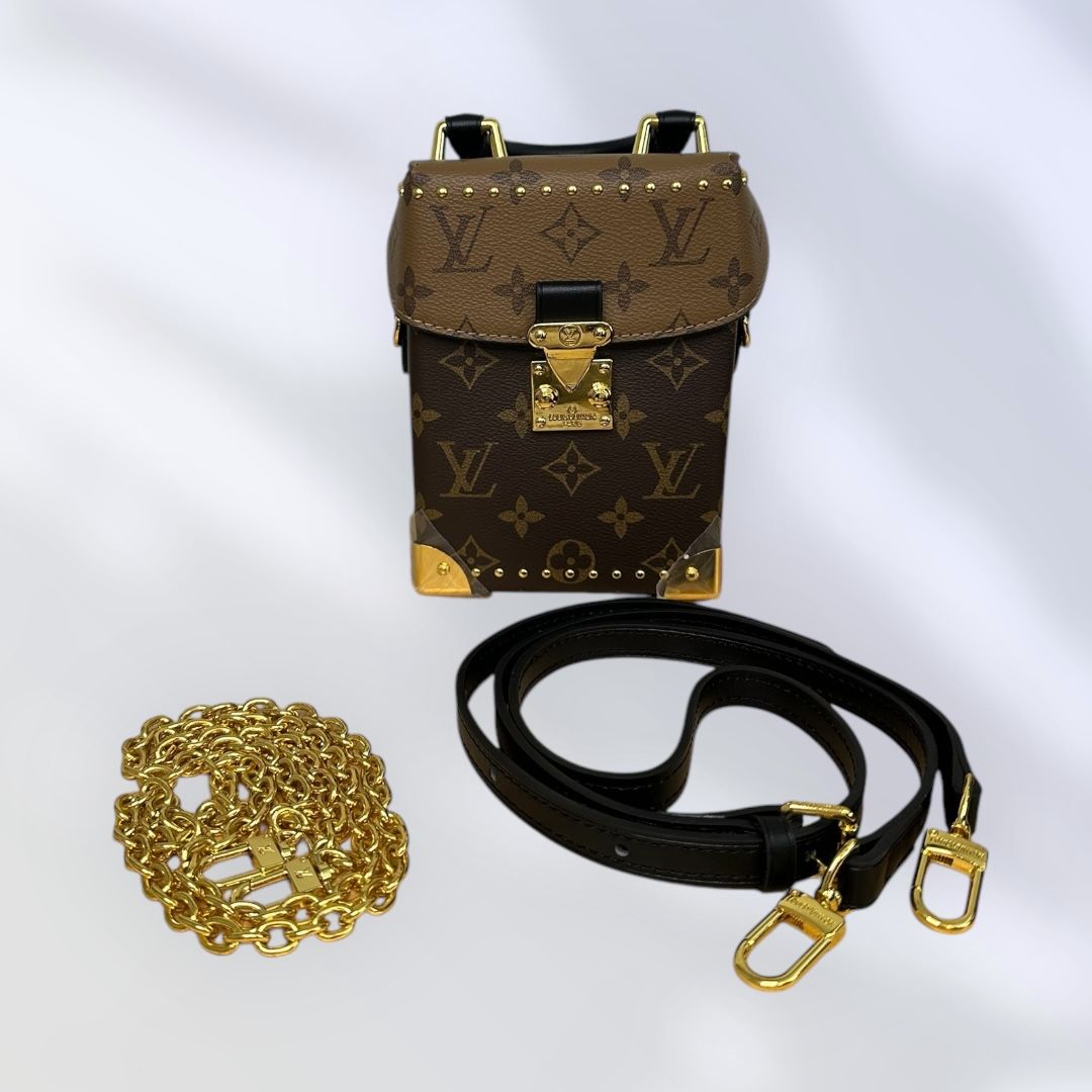 Louis Vuitton-Inspired Trunk Crossbody – Monogram Lock Edition