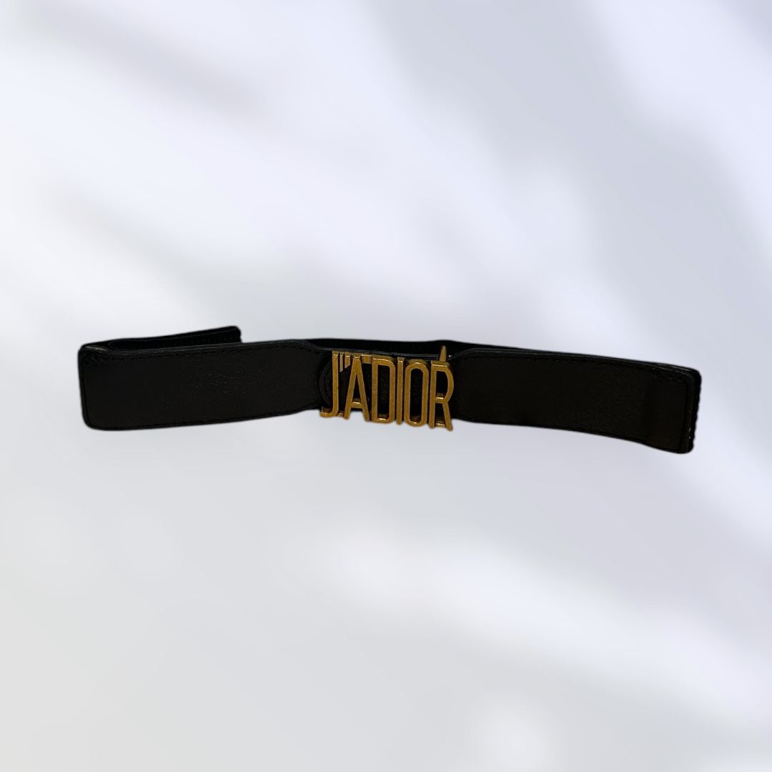 Dior-Inspired J&#39;ADIOR Black Leather Belt