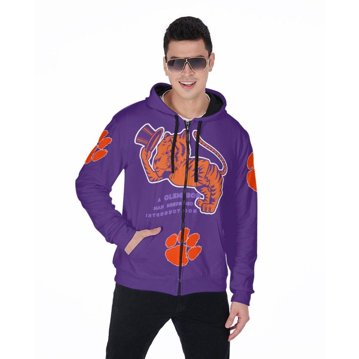 “No Introduction” Full-Zip Hoodie – Purple Edition