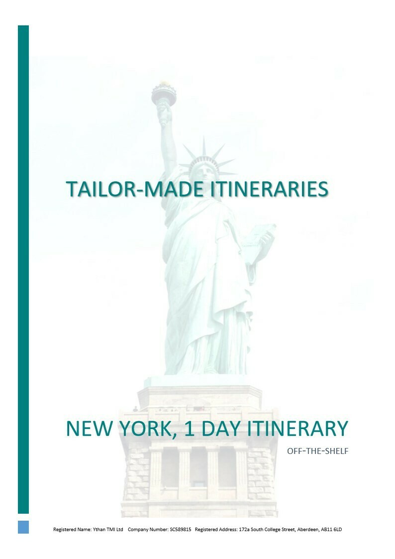 New York - 1 Day Itinerary - Digital Copy