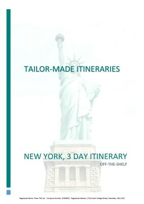 New York - 3 Day Itinerary - Hard Copy