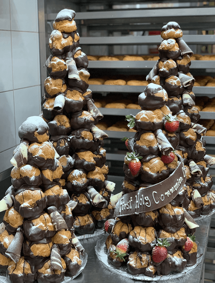 three profiterole towers