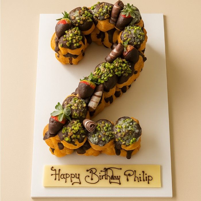 Profiterole Single Number Cake