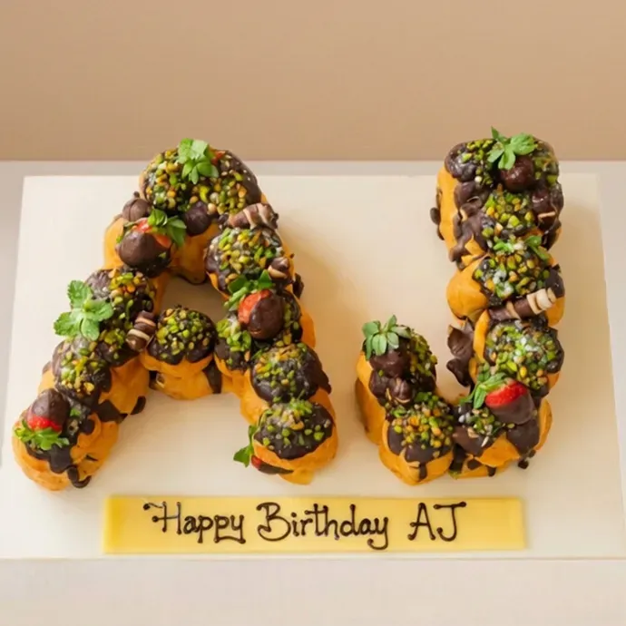 double letter cake showing 