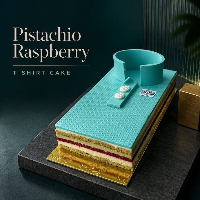 Father's Day Pistachio Raspberry T-Shirt Cake