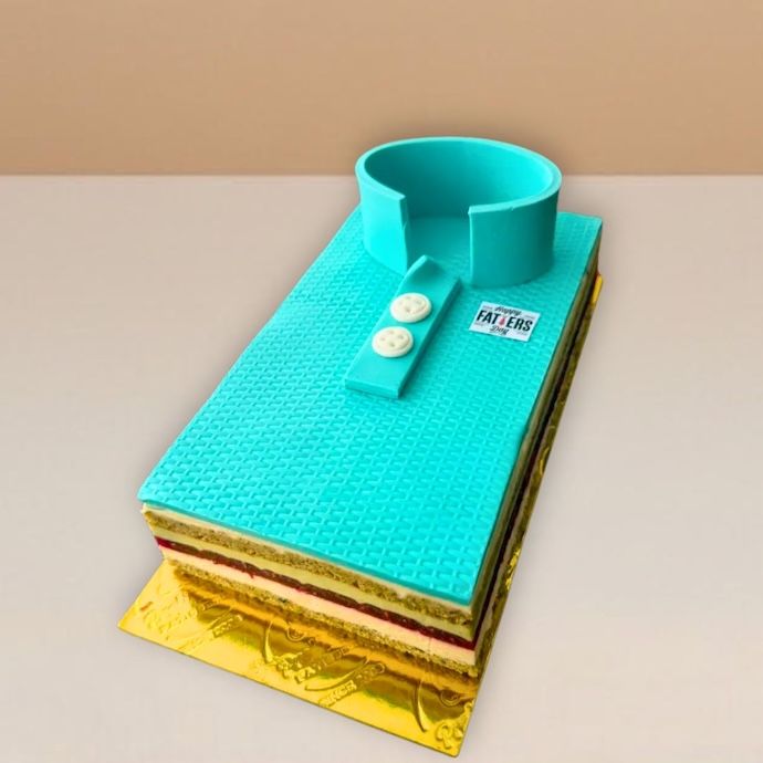 Father's Day Pistachio Raspberry T-Shirt Cake