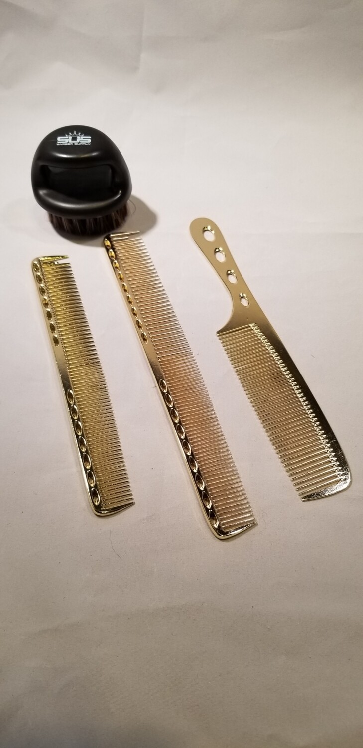 GOLD ALUMINUM COMB SET/ PACK OF 3
