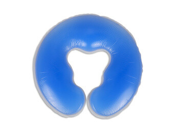 U shape silicone gel pad for massage tables with face rest, blue