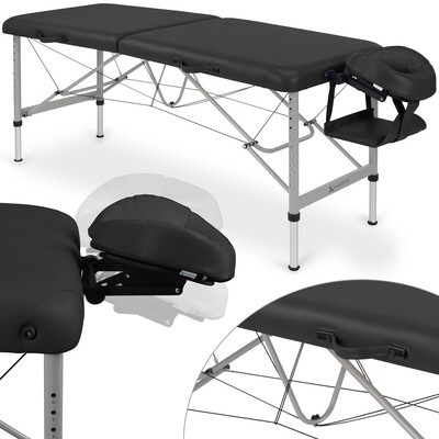 Masāžas galds - kušete Aero Stabila, melna, saliekamā, 60cm