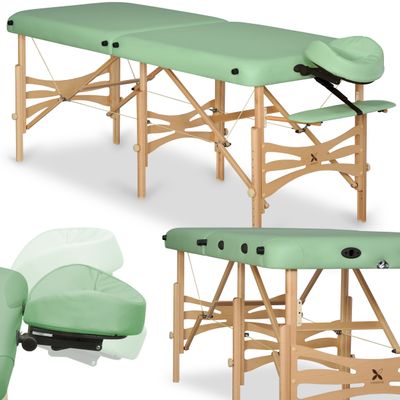 Masāžas galds - kušete Alba Wood, 70x210, zaļa