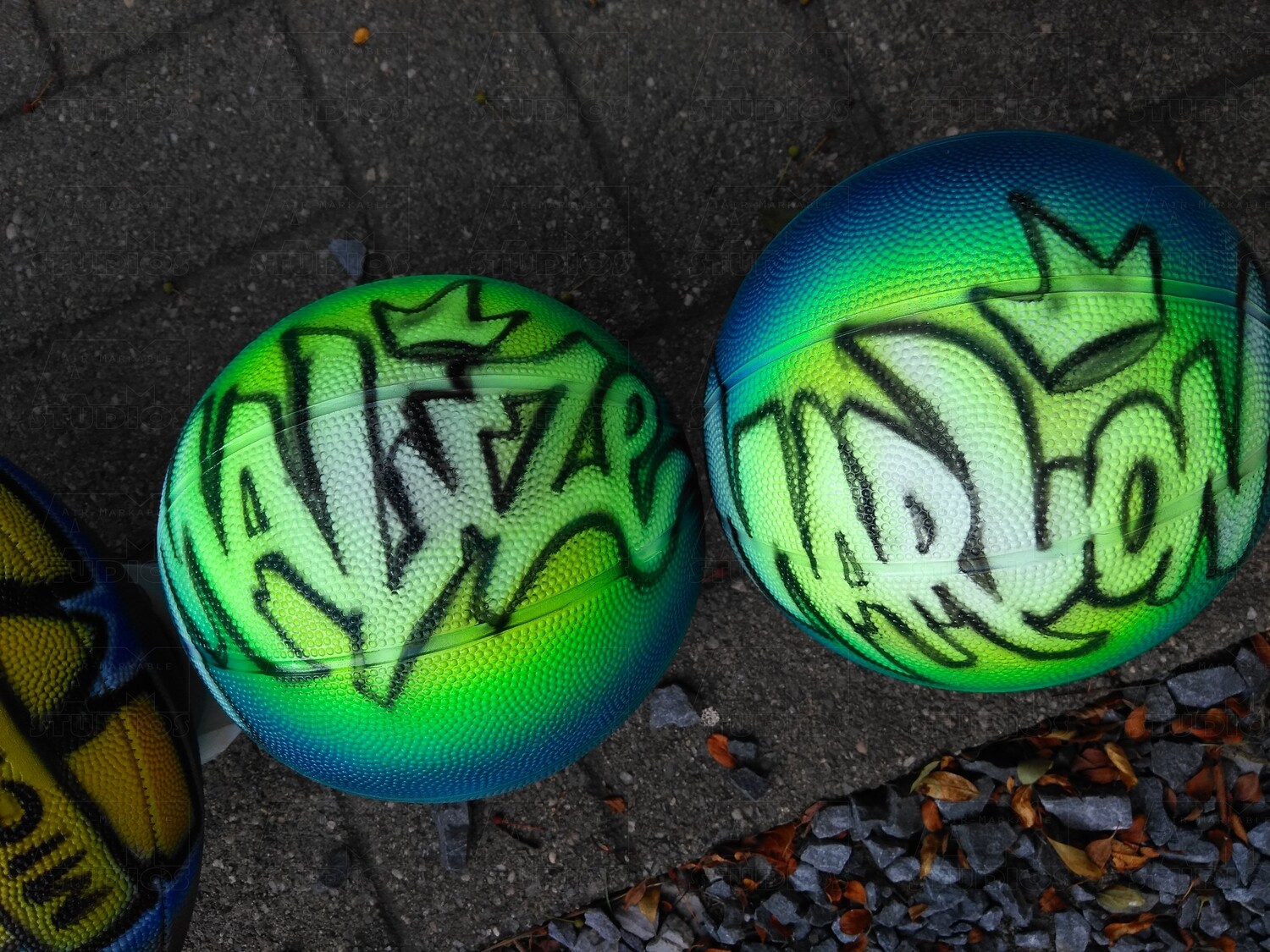 Basketballs or Footballs Airbrushed