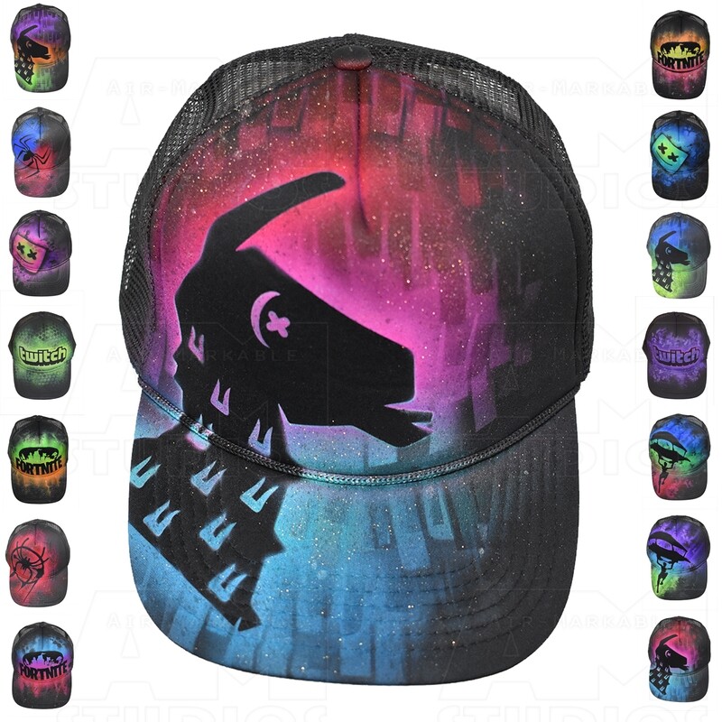 Twitch / Fortnite / Spiderman Custom Airbrush Hats