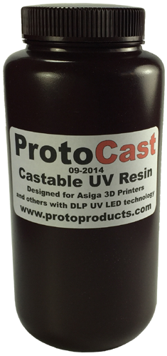 ProtoCAST Castable UV Resin  1 Liter  (Back by popular demand)
(New lower price and new bottle shape for easier shipping)