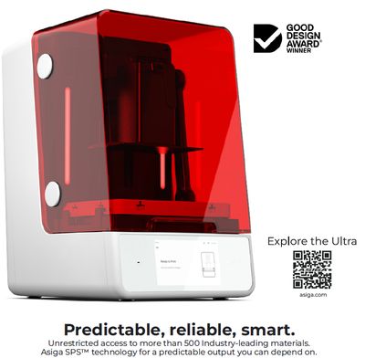 Asiga ULTRA 50 Build Envelope X, Y, & Z = (192 X 108 X 145mm) (385 or 405nm) (Pre Tariff price) Asiga ULTRA 50 Build Envelope X, Y, & Z = (192 X 108 X 145mm) (385 or 405nm) (Pre Tariff price)