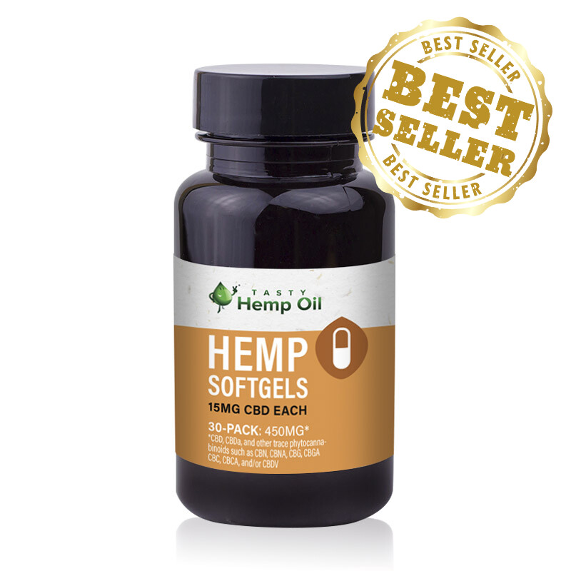 Tasty Hemp Oil - Softgels 30 Ct (450mg CBD) Tasty Hemp Oil - Softgels 30 Ct (450mg CBD)