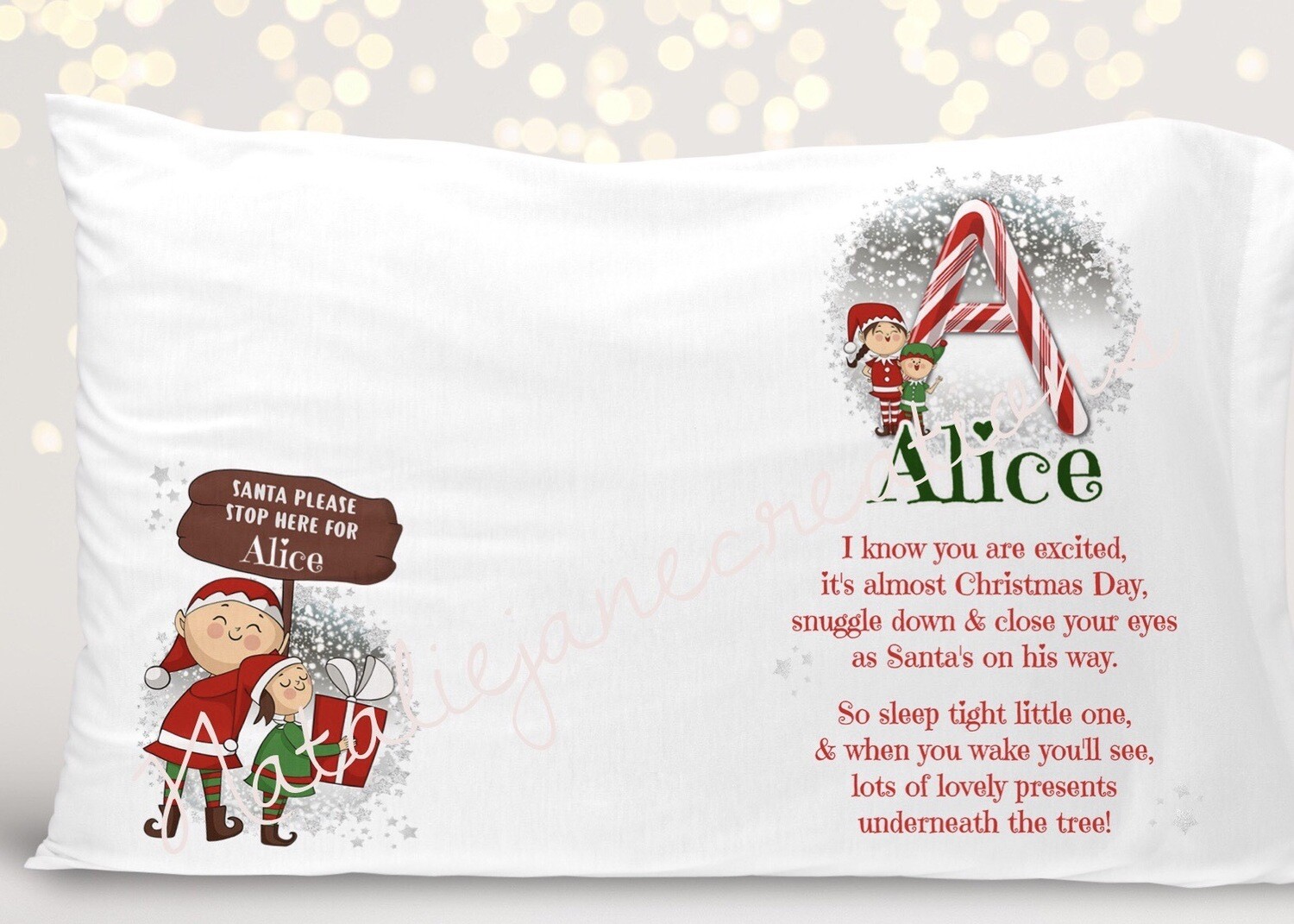 Personalised Christmas Pillow Case