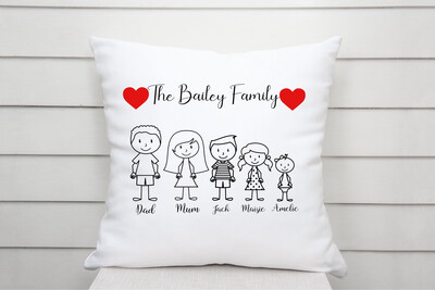 Stickman Family Cushion