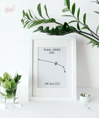 Star sign Personalised Print
