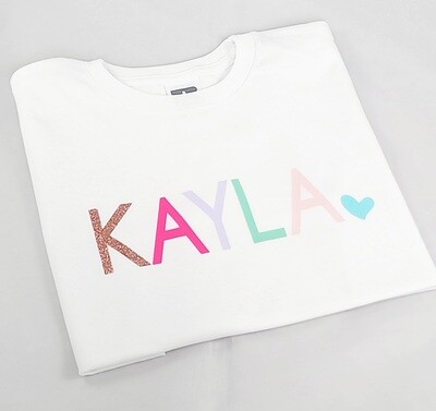 Pastel &amp; Glitter Personalised Top