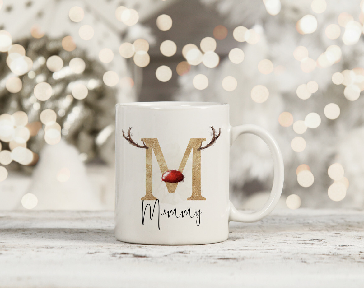 Christmas Reindeer Alphabet Mug