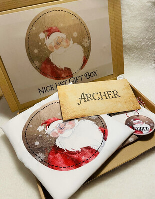 Vintage Santa Nice List Gift Set