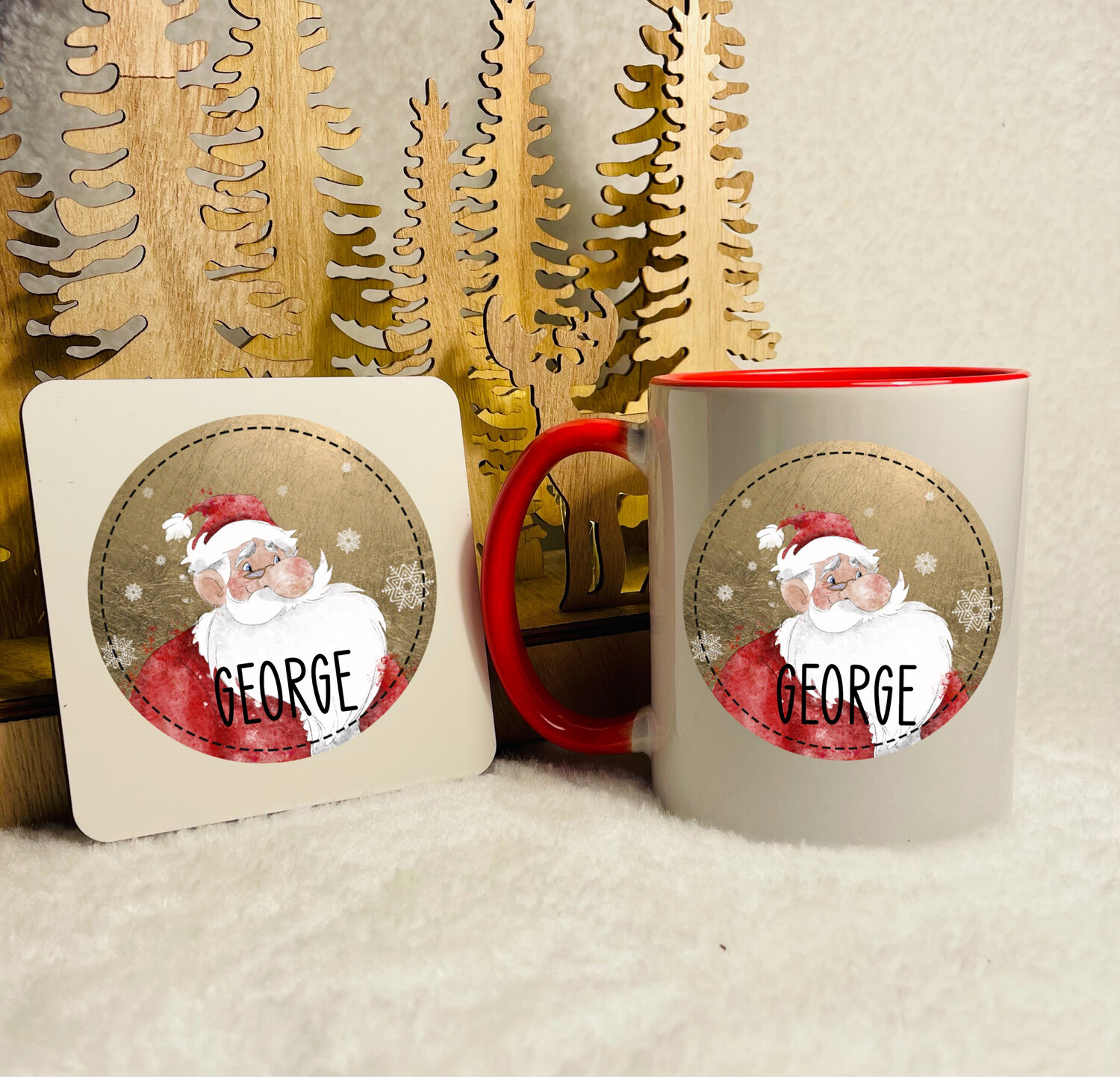Christmas Mug With Matching Coaster