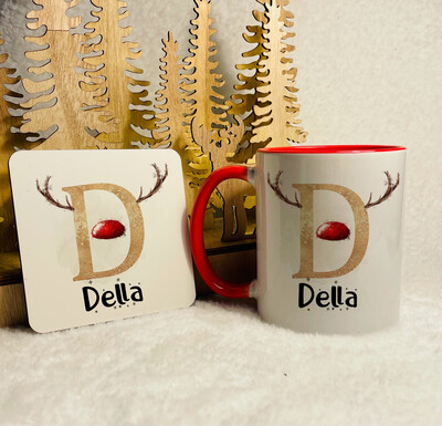 Christmas Mug With Matching Coaster