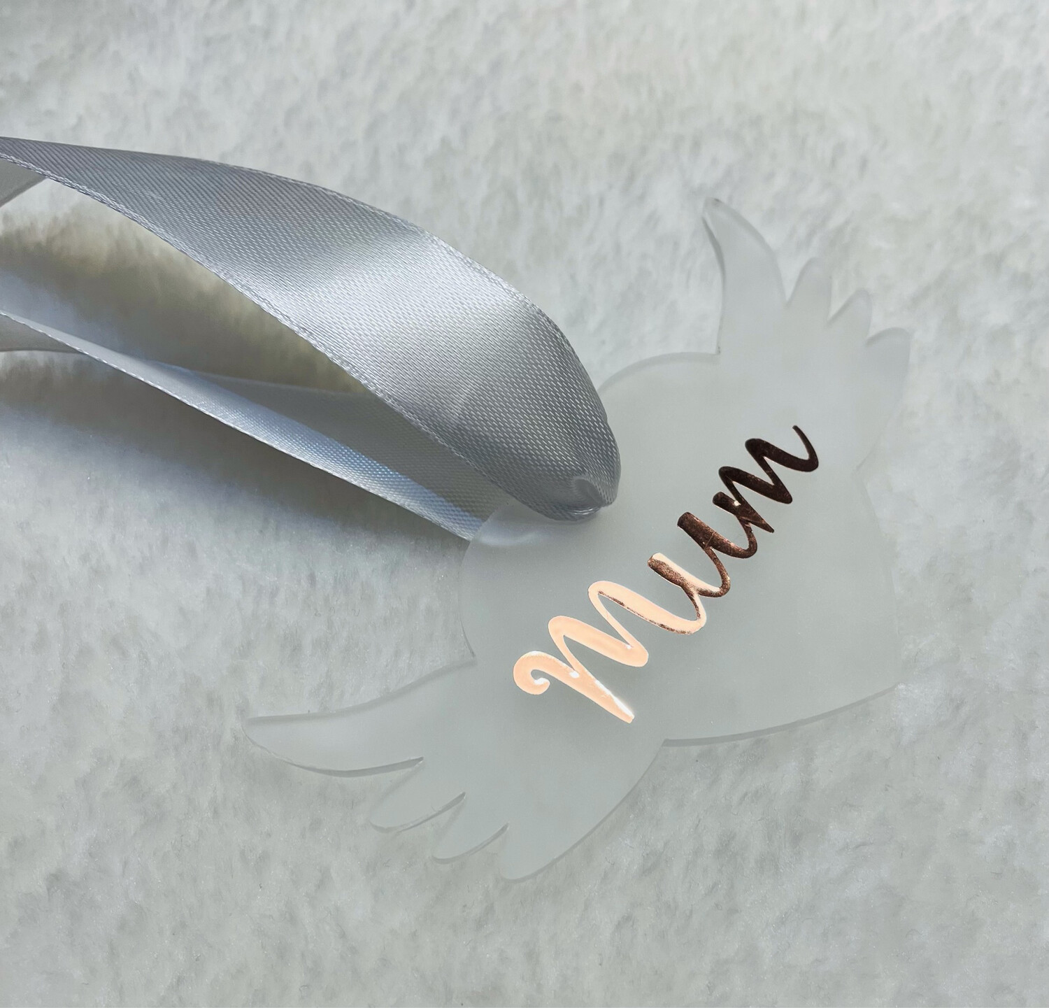 Frosted Heart And Wings Bauble