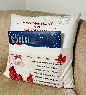 Vintage Santa Advent Book Cushion