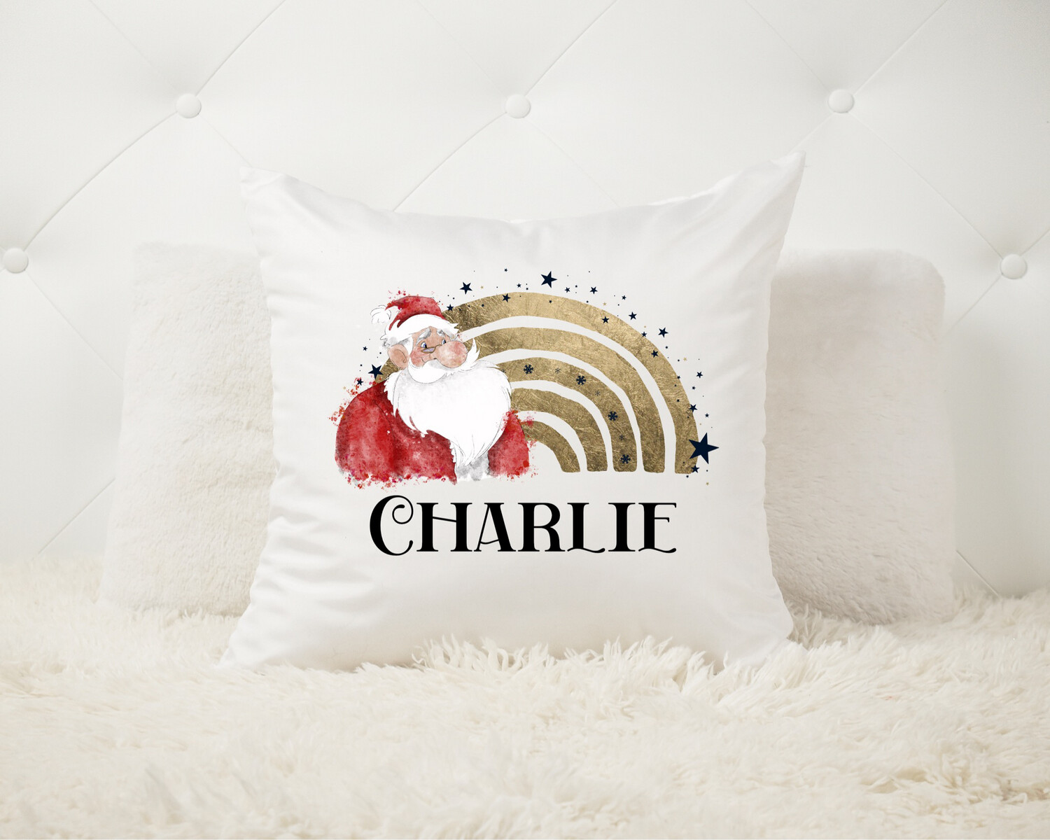Santa Gold Rainbow Cushion