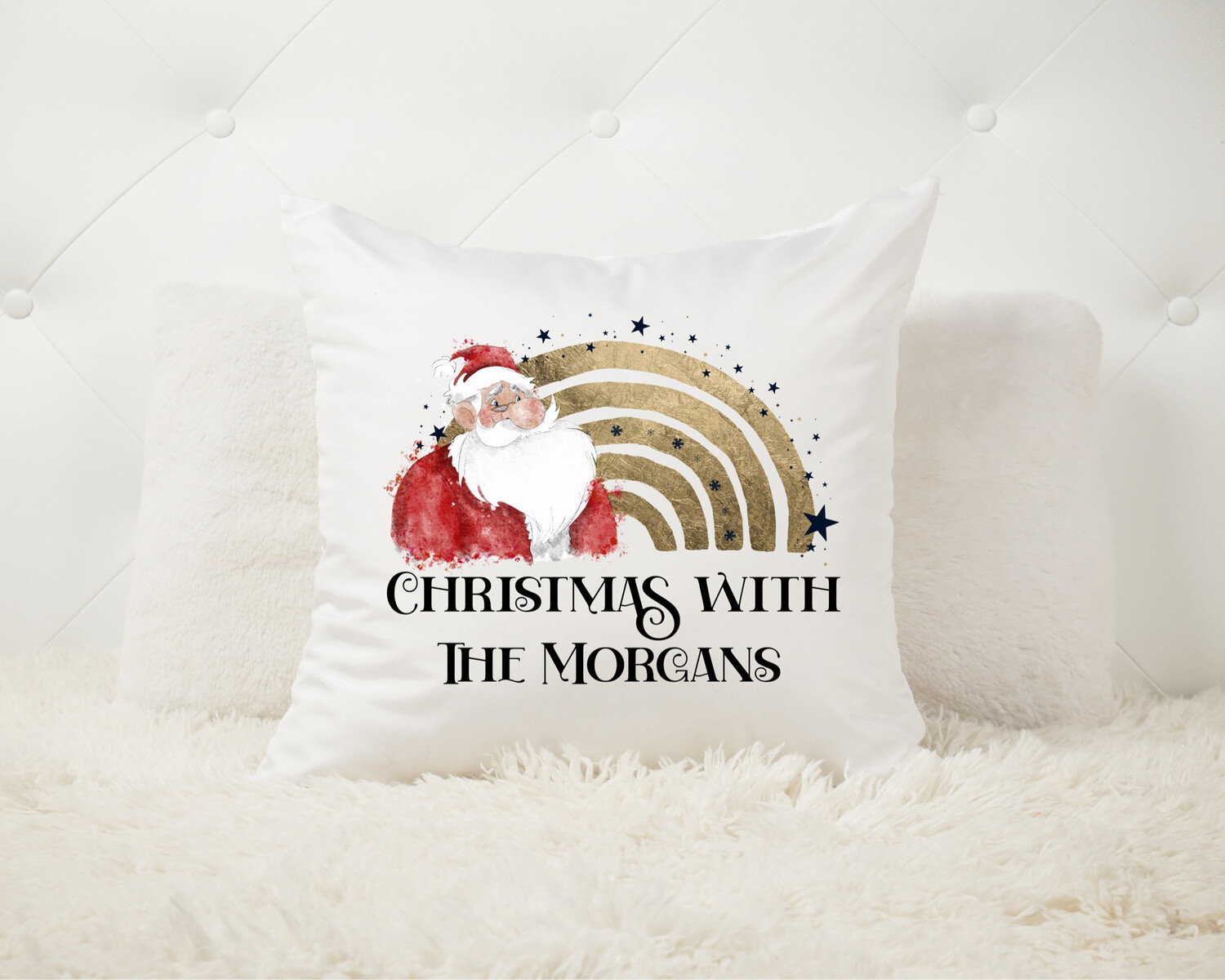 Santa Gold Rainbow Cushion